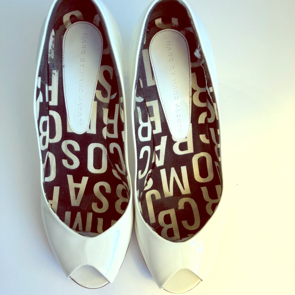 Marc by Marc Jacobs White Patent Leather Heels
